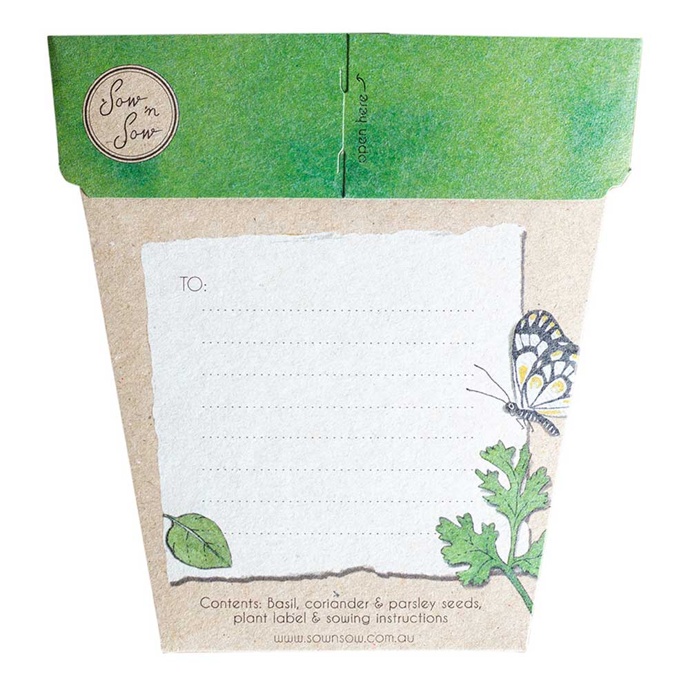 Sow n sow Gift Card - Trio of herbs - Gaudy & Prim