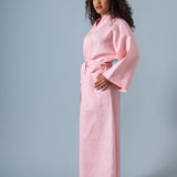 Linen Kimono Bathrobe - Pink - Gaudy & Prim