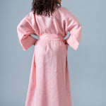 Linen Kimono Bathrobe - Pink - Gaudy & Prim