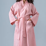 Linen Kimono Bathrobe - Pink - Gaudy & Prim