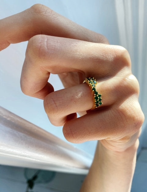 Octavia Ring - Emerald Green - Gaudy & Prim
