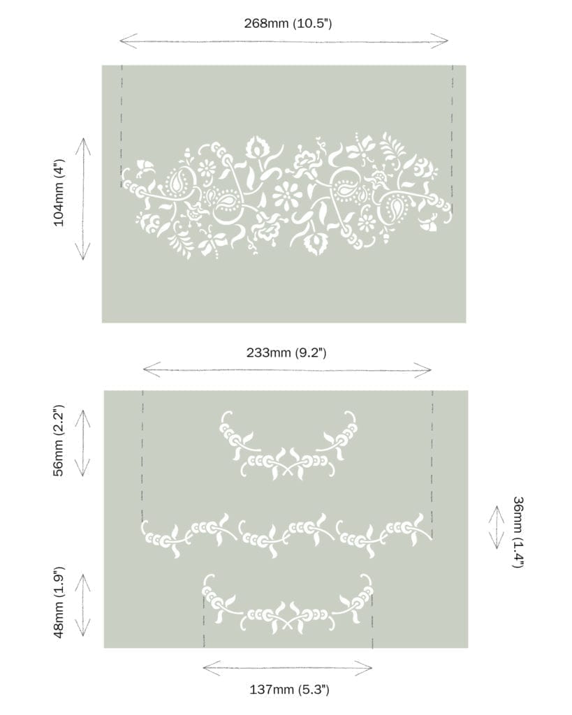 Annie Sloan Paisley Floral Garland Stencil - Gaudy & Prim