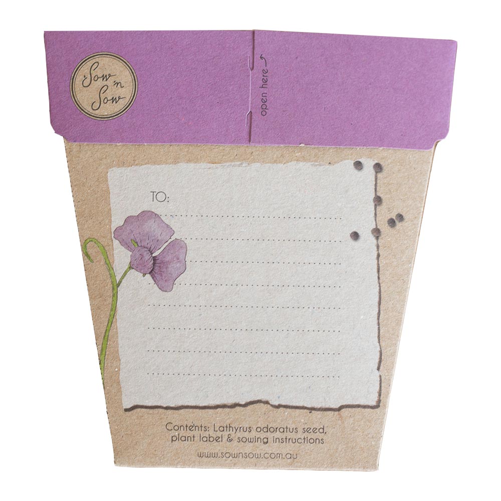 Sow n Sow Gift Card Sweet Pea - Gaudy & Prim