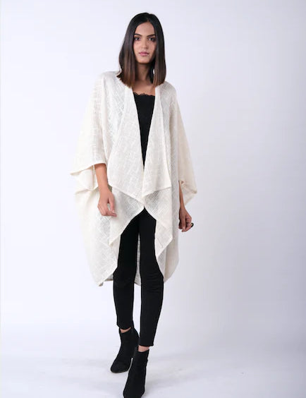 Radha Rani Hemp cotton kimono - cream - Gaudy & Prim