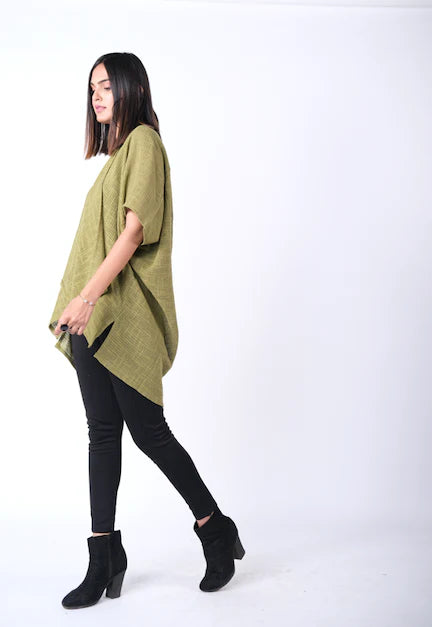 Radha Rani Hemp cotton kimono - army - Gaudy & Prim