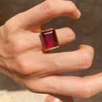 Lenny Ring - Ruby Red - Gaudy & Prim
