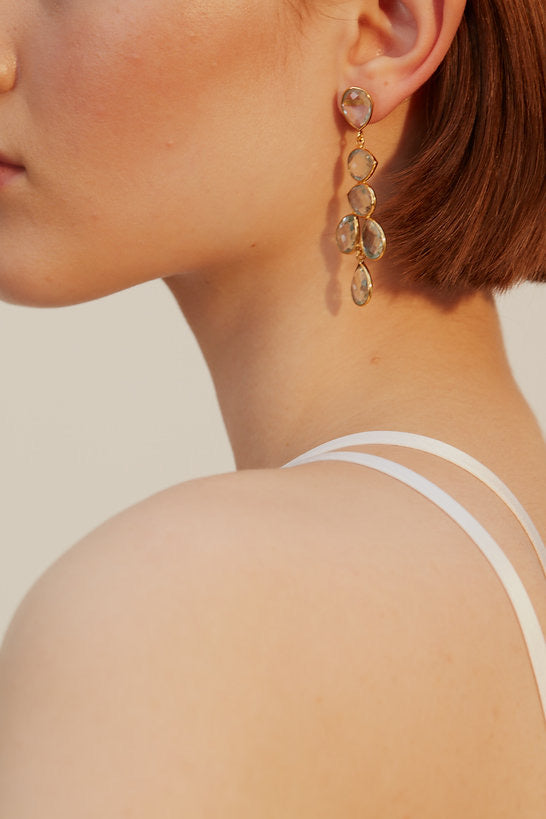 Sheena Earrings - Clear - Gaudy & Prim