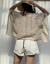 Mesh Linen Poncho Natural - Gaudy & Prim