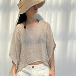 Mesh Linen Poncho Natural - Gaudy & Prim