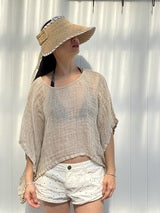 Mesh Linen Poncho Natural - Gaudy & Prim
