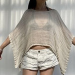 Mesh Linen Poncho Natural - Gaudy & Prim