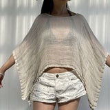 Mesh Linen Poncho Natural - Gaudy & Prim
