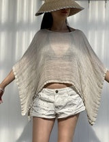 Mesh Linen Poncho Natural - Gaudy & Prim