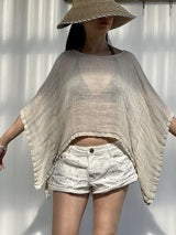 Mesh Linen Poncho Natural - Gaudy & Prim