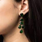 Sheena Earrings - Emerald - Gaudy & Prim