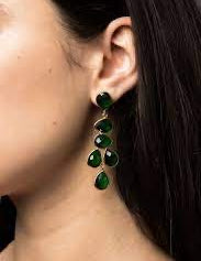 Sheena Earrings - Emerald - Gaudy & Prim