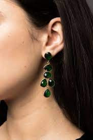 Sheena Earrings - Emerald - Gaudy & Prim