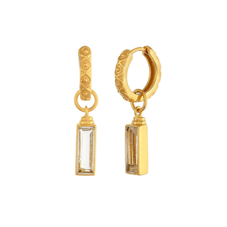 Sandi Huggie Earrings Clear - Gaudy & Prim