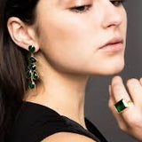 Sheena Earrings - Emerald - Gaudy & Prim