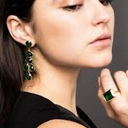 Sheena Earrings - Emerald - Gaudy & Prim