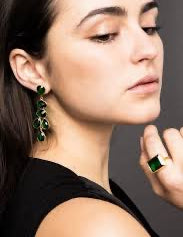 Sheena Earrings - Emerald - Gaudy & Prim