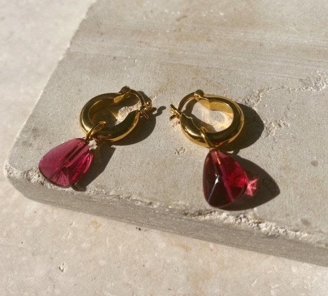 Priya Earrings - Ruby - Gaudy & Prim