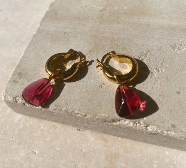 Priya Earrings - Ruby - Gaudy & Prim