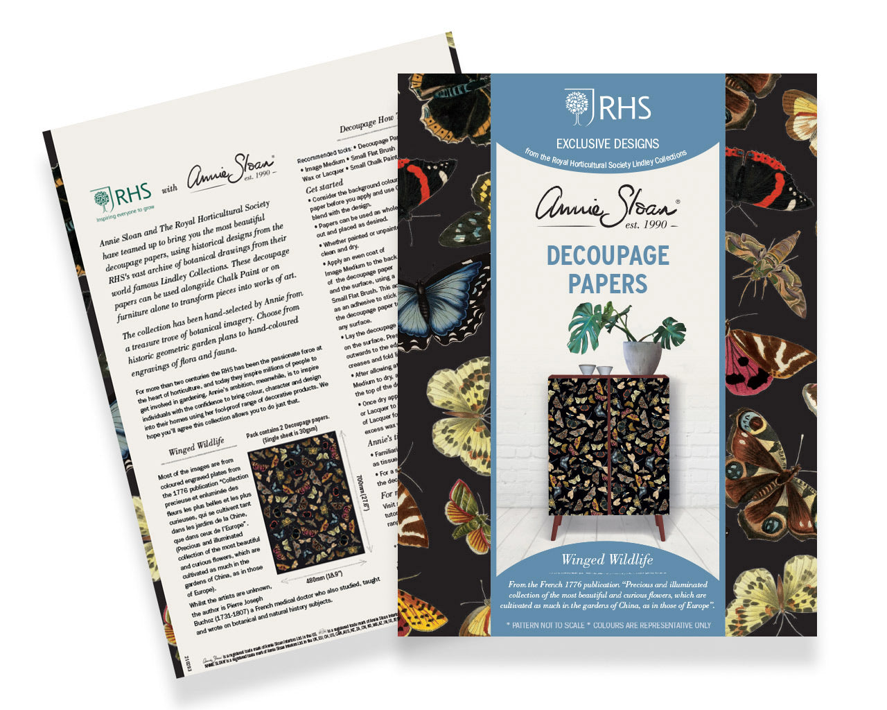 Annie Sloan RHS Decoupage Paper - Winged Wildlife - Gaudy & Prim