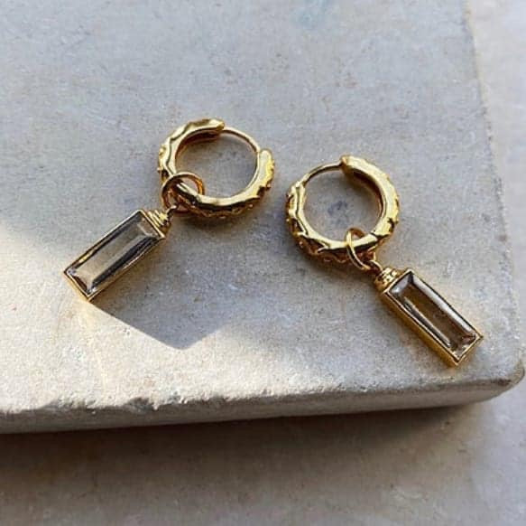 Sandi Huggie Earrings Champagne - Gaudy & Prim