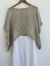 Mesh Linen Poncho Natural - Gaudy & Prim