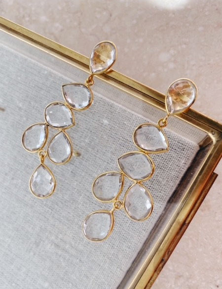 Sheena Earrings - Clear - Gaudy & Prim