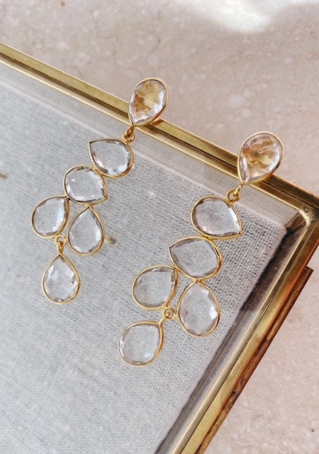 Sheena Earrings - Clear - Gaudy & Prim