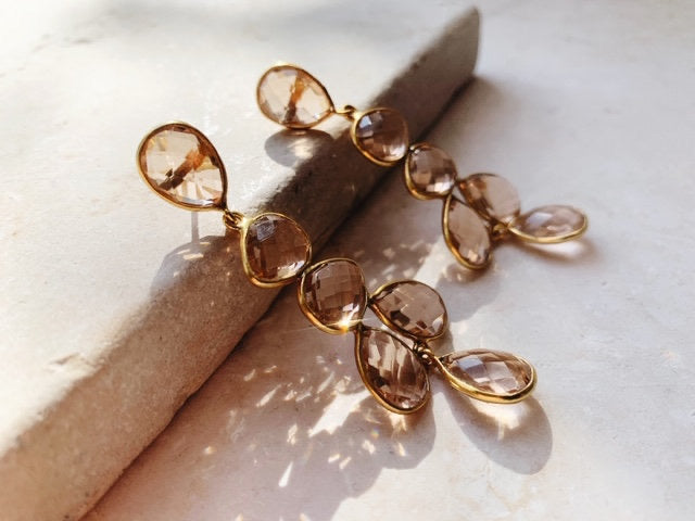 Sheena Earrings - Champagne - Gaudy & Prim