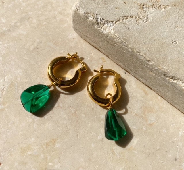 Priya Earrings - Emerald - Gaudy & Prim