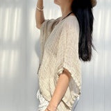 Mesh Linen Poncho Natural - Gaudy & Prim