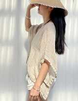 Mesh Linen Poncho Natural - Gaudy & Prim