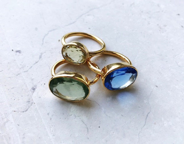 Oval Chunky Ring - Soft Green - Gaudy & Prim