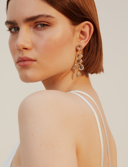 Sheena Earrings - Clear - Gaudy & Prim