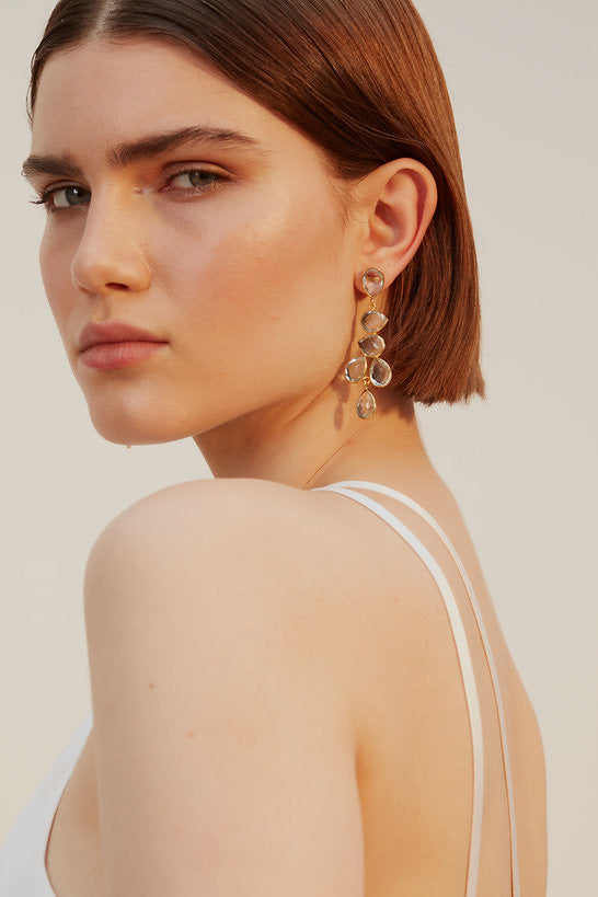 Sheena Earrings - Clear - Gaudy & Prim