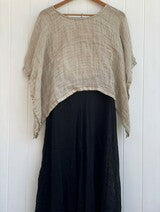 Mesh Linen Poncho Natural - Gaudy & Prim