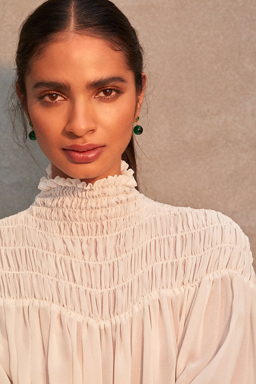 Cassandra Earrings Emerald - Gaudy & Prim