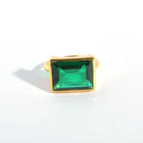 Lenny Ring - Emerald Green - Gaudy & Prim