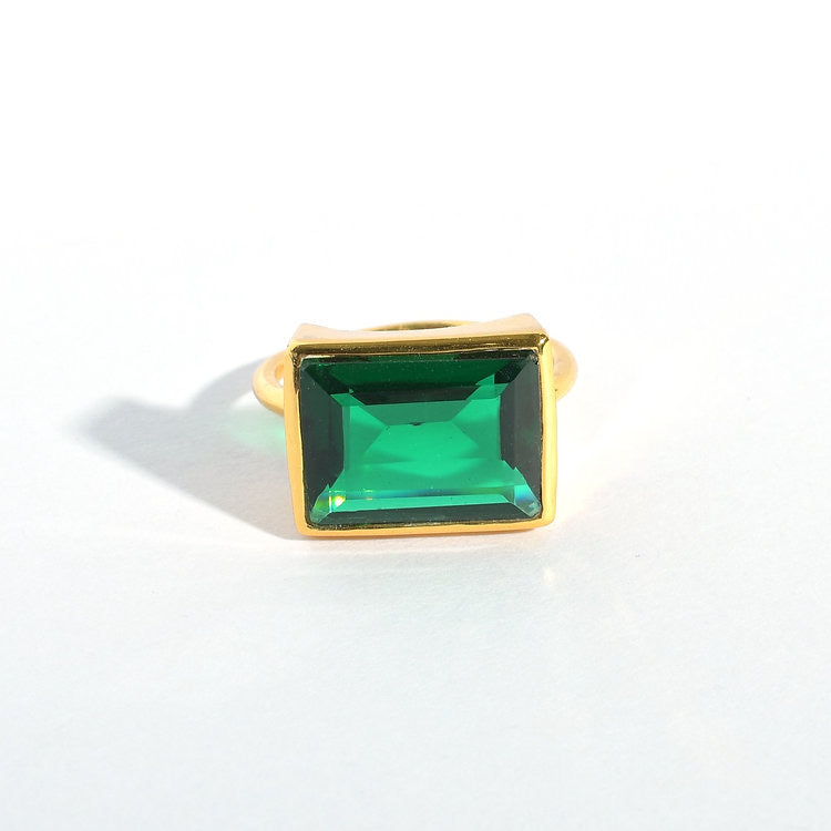 Lenny Ring - Emerald Green - Gaudy & Prim