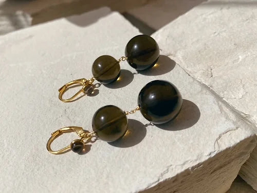 Pernille Earrings - Smoky - Gaudy & Prim