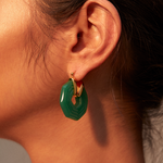 Sphinx Earrings - Emerald Green - Gaudy & Prim